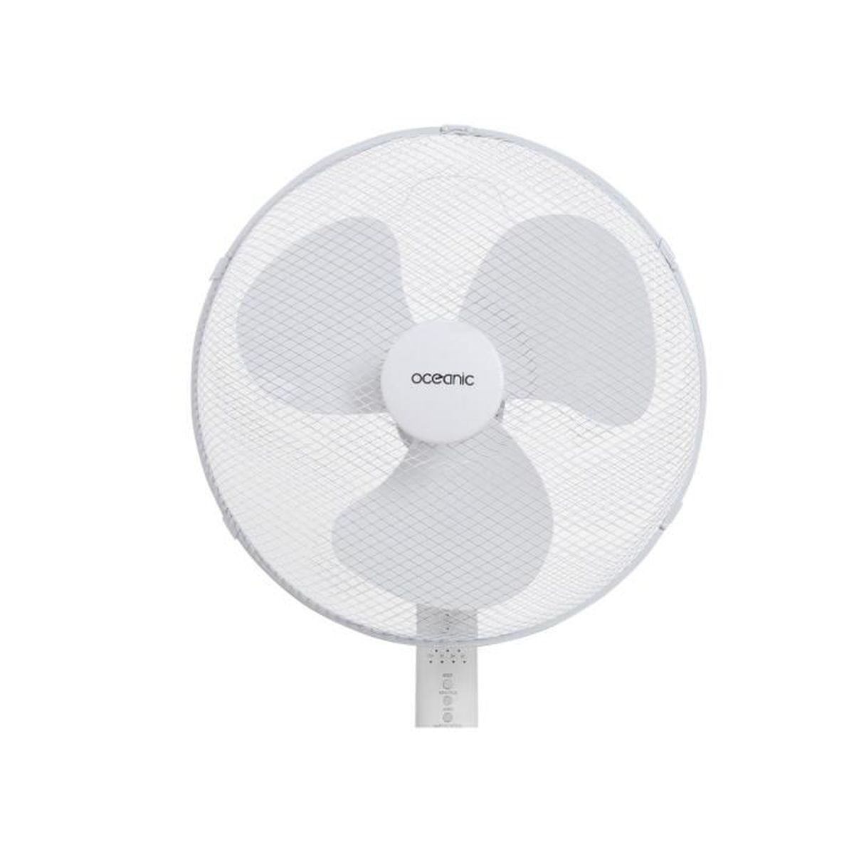 Ventilateur sur pied 45 W 44 cm blanc 3 vitesses oscillation 80° minuterie