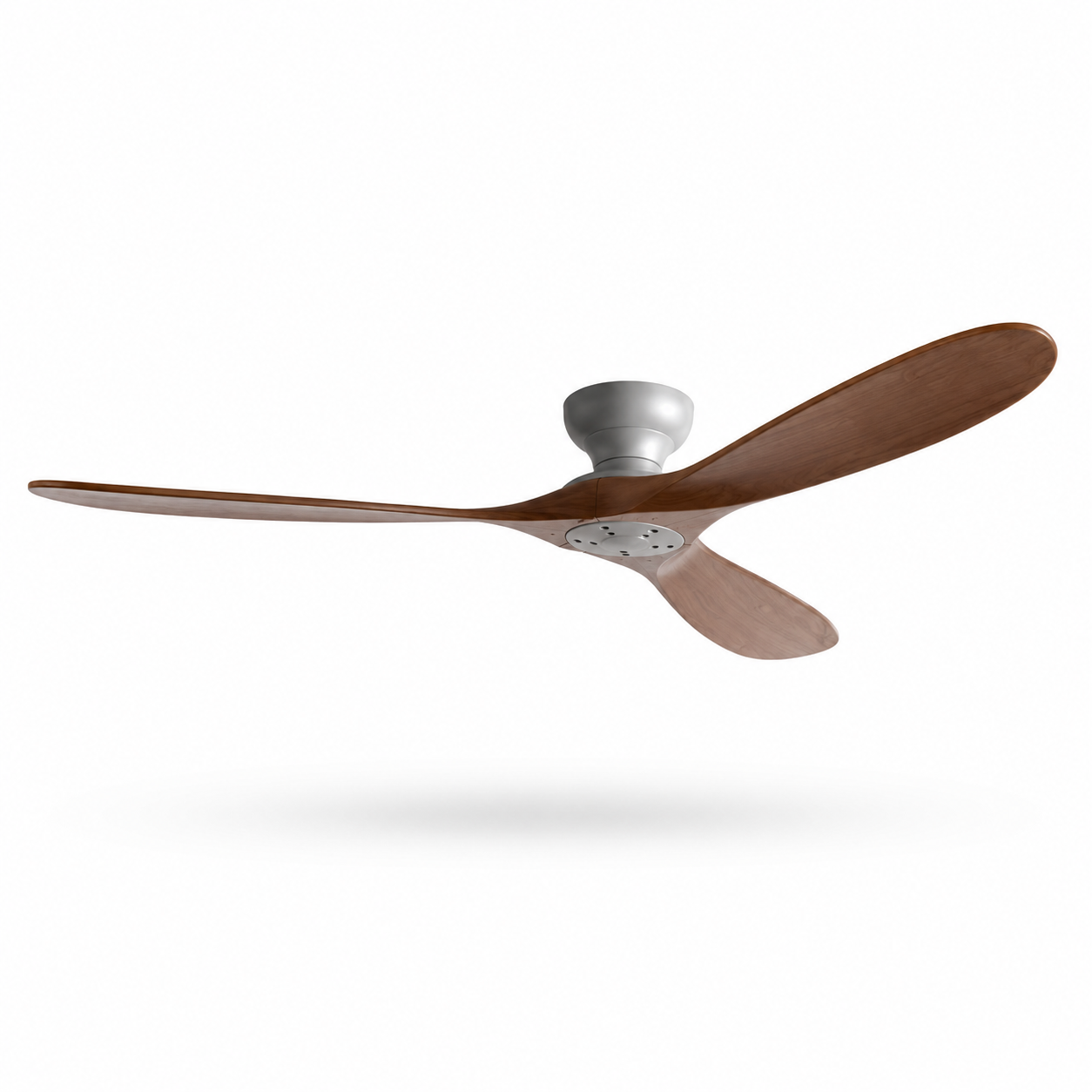 Rosas - Ventilateur de plafond bois massif foncé et gris