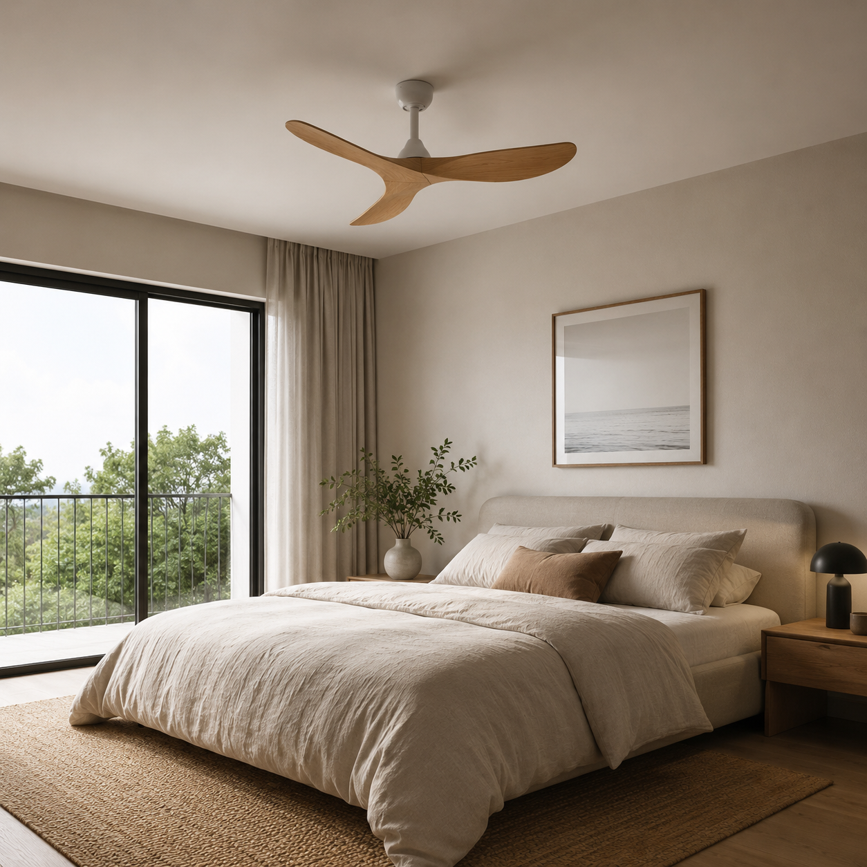 Texas -Ventilateur de plafond 132 cm avec Pales Finition Bois